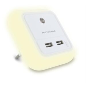 CARREG METRONI.2xUSB+ SENSOR LUZ-495022